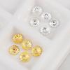 10/15/20/50/100pcs 18K Gold Plated Wave Flower Bead Caps Bracelet Necklace Crafts Round Bead Cap DIY Jewelry Making Accessories
