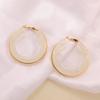 European and American exaggerated gradient retro INS style C-shaped resin hoop earrings, stainless steel hoop earrings