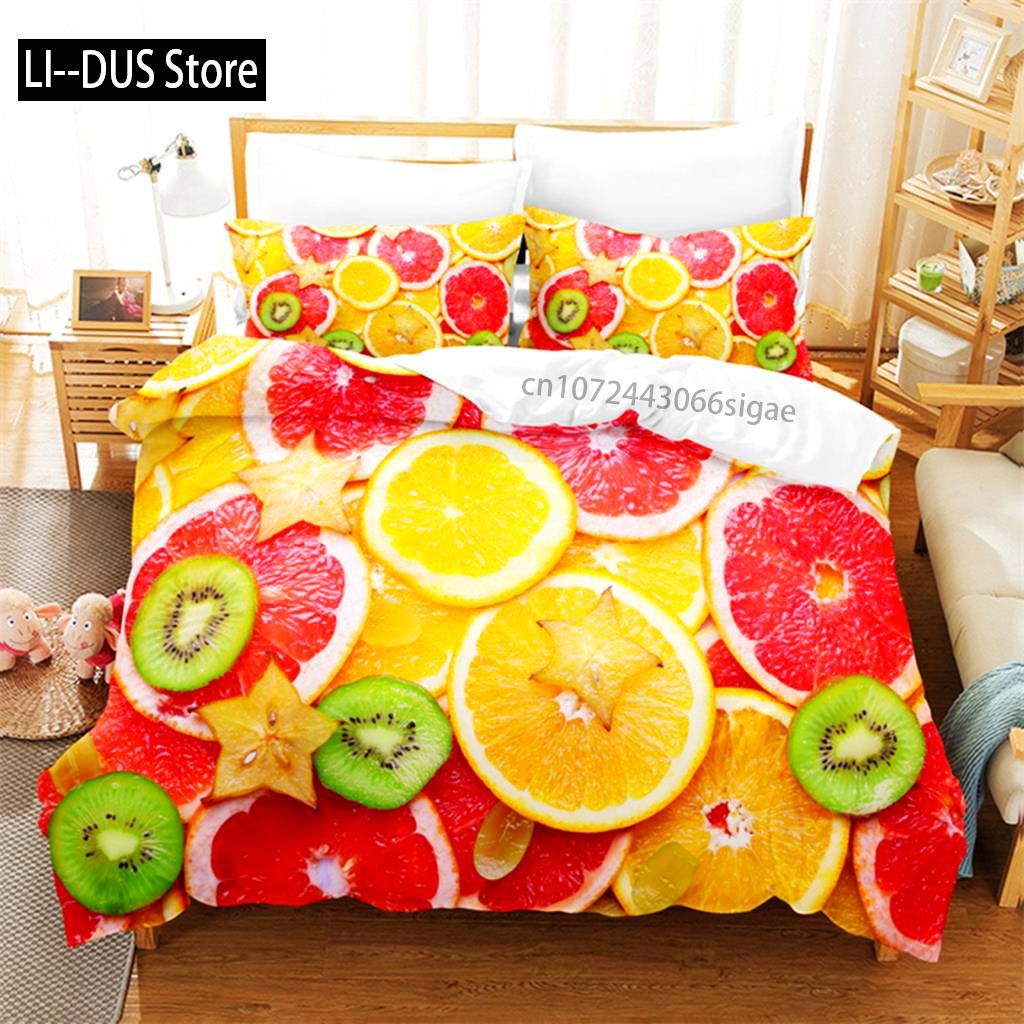 Summer Fruit Queen Bedding Set Duvet Cover Set Bedding Digital Printing King Size Duvet Cover Set Bedding Sets