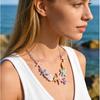 Ocean Necklace Colorful Starfish Seashell Multi Charm Silver Color Jewelry Mermaid Style Summer Beach Vacation Necklace Gift