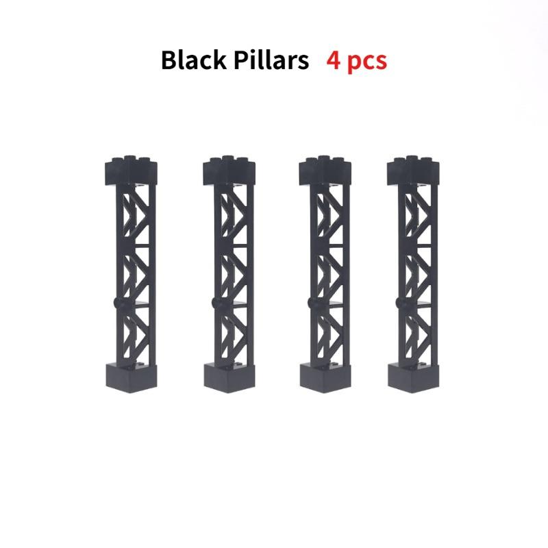 

MOC Train Track Brick Playset Urban Railway System Double-deck Elevated Bridge Up-and-Down Slope Support Bridge Scene Accessory Parts Toys Playsets