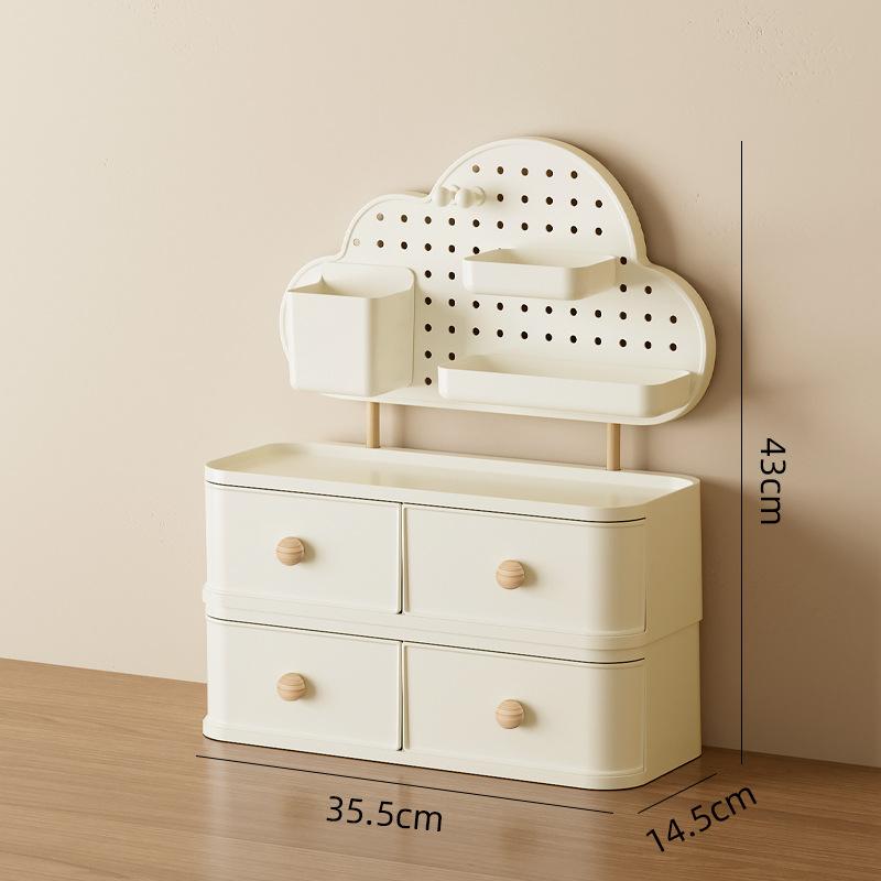 Desktop Drawer Storage Box Cloud Hole Board Stationery Organizer Rack Large Capacity Storage Box Desk Small Object Storage Rack