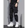 Autumn Men's Trendy American High Street Overalls with Bright Line Letter Print