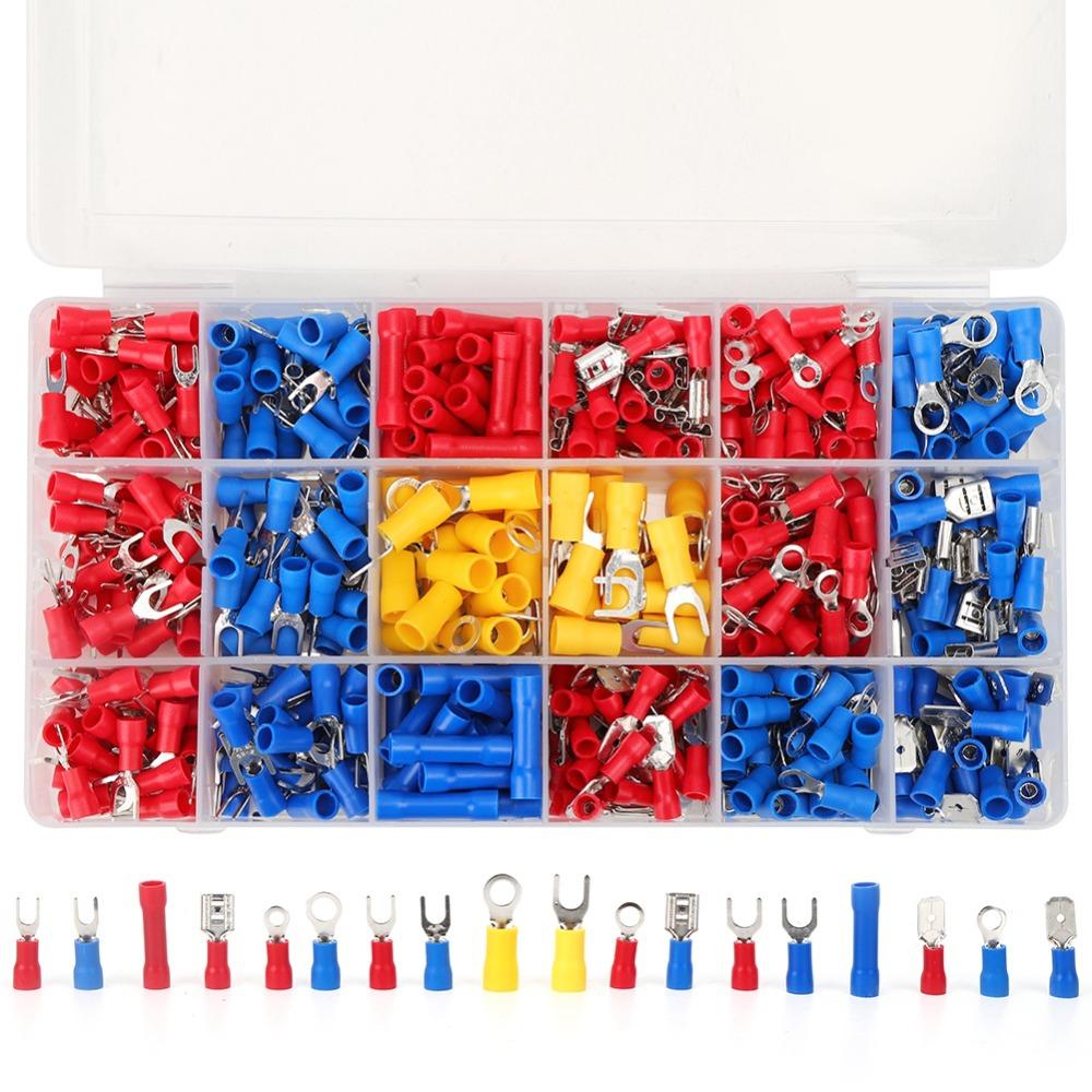 520PCS Red Blue Yellow Cold Pressed Terminal Insulated Durable Electrical Connectors Quick-Connecting Connector