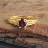 Garnet Gemstone Yellow Gold Plating Ring 925 Sterling Silver Handmade Jewelry January Birthstone Ring