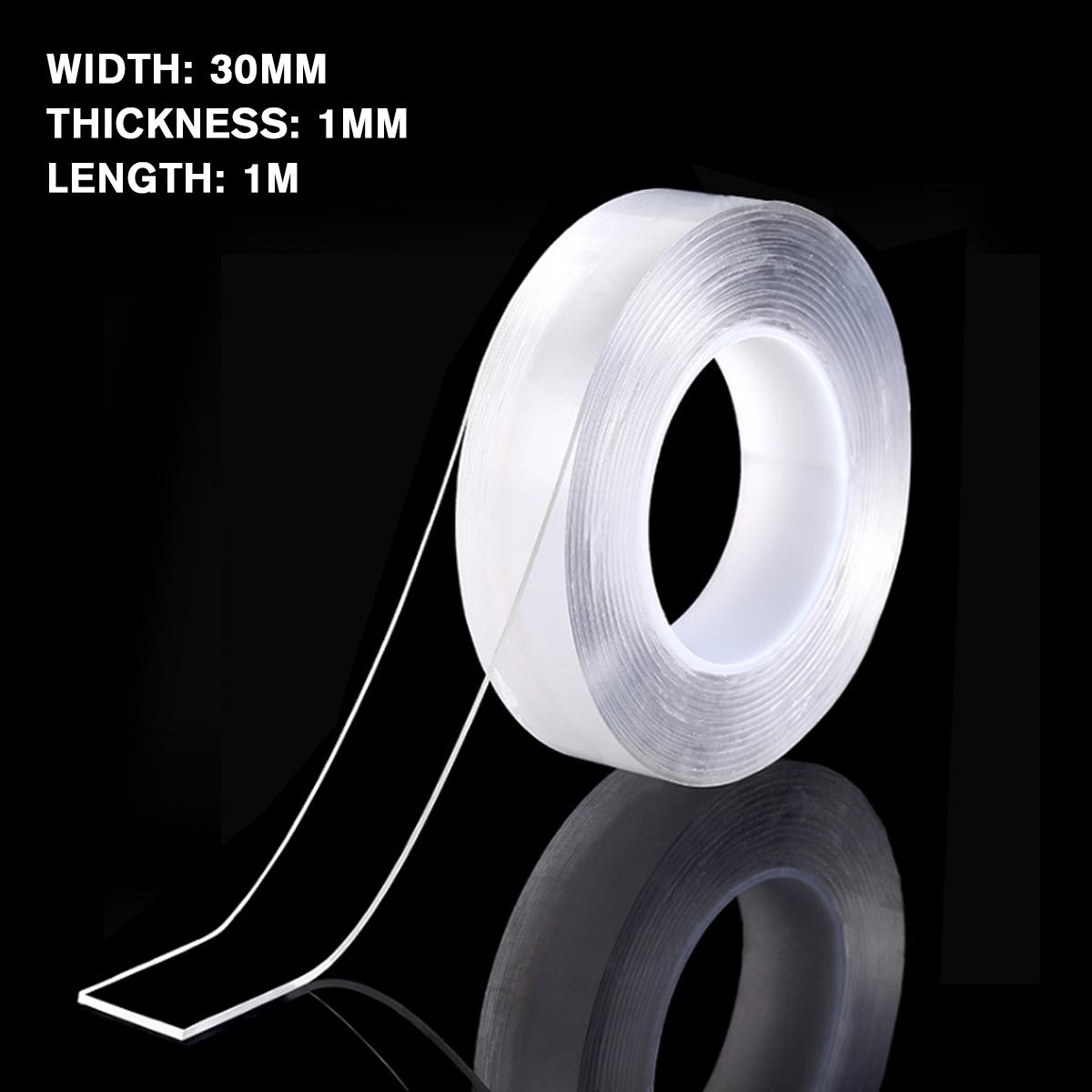 

Прозрачная двухсторонняя клейкая моющаяся нано-гелевая лента из полиуретана, наклейка, противоскользящие диски с фиксированной петлей 1MM*3CM*1M