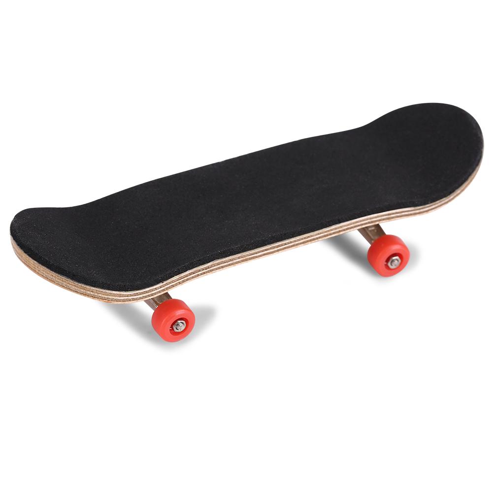 1Pc Maple Wooden Alloy Fingerboard Finger Skateboards With Box Reduce Pressure Kids Gifts