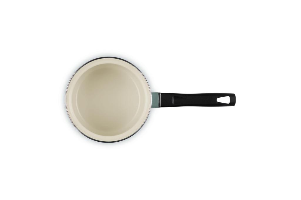 LE CREUSET EOS Enamel Sea with Stainless Steel Gas and Induction Compatible Japanese Saucepan, 14cm, Salt, Handle, [Official Product]