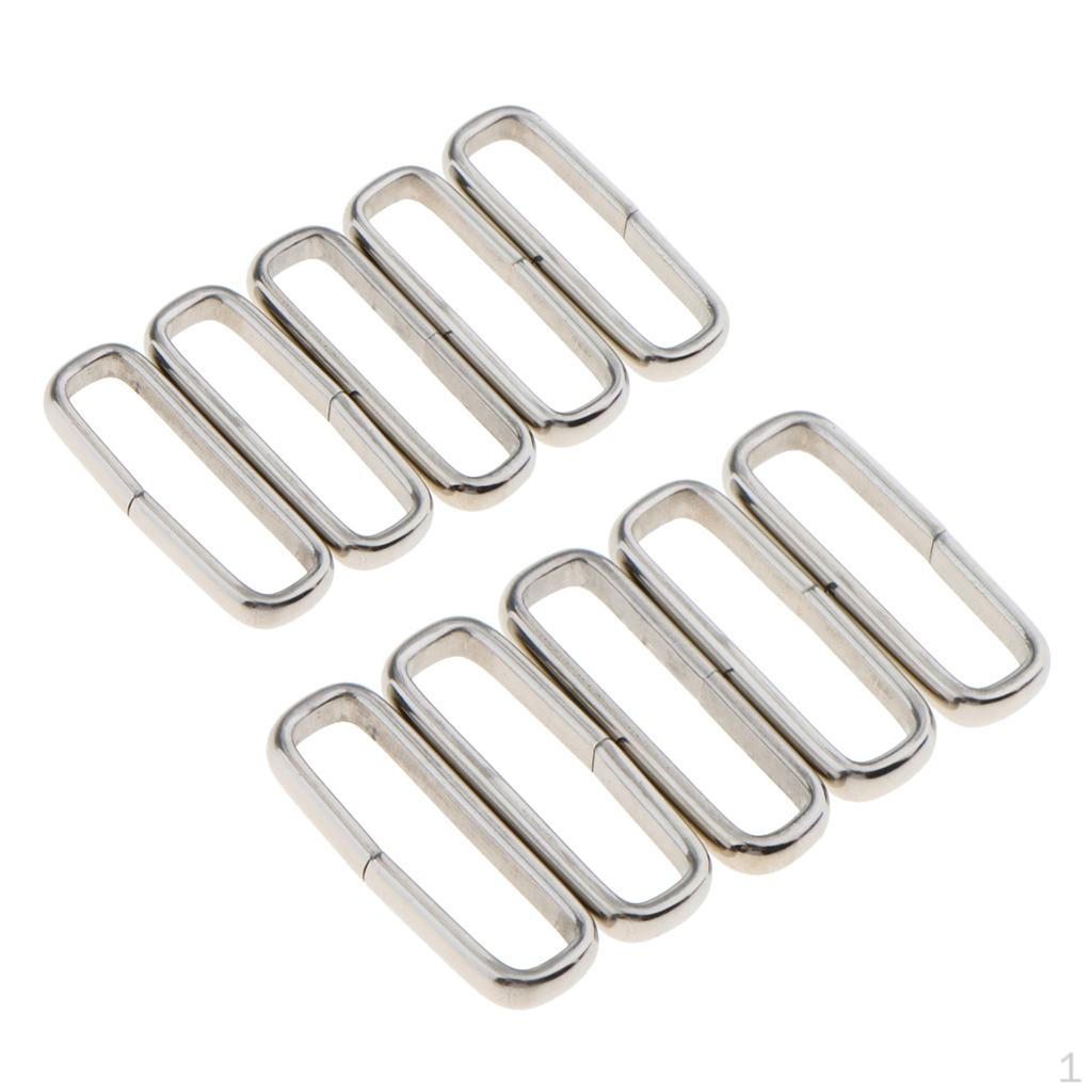 

10xСеребряные кольца из нержавеющей стали, нейлоновый ремешок, пряжка для ремня 20 мм 22 мм