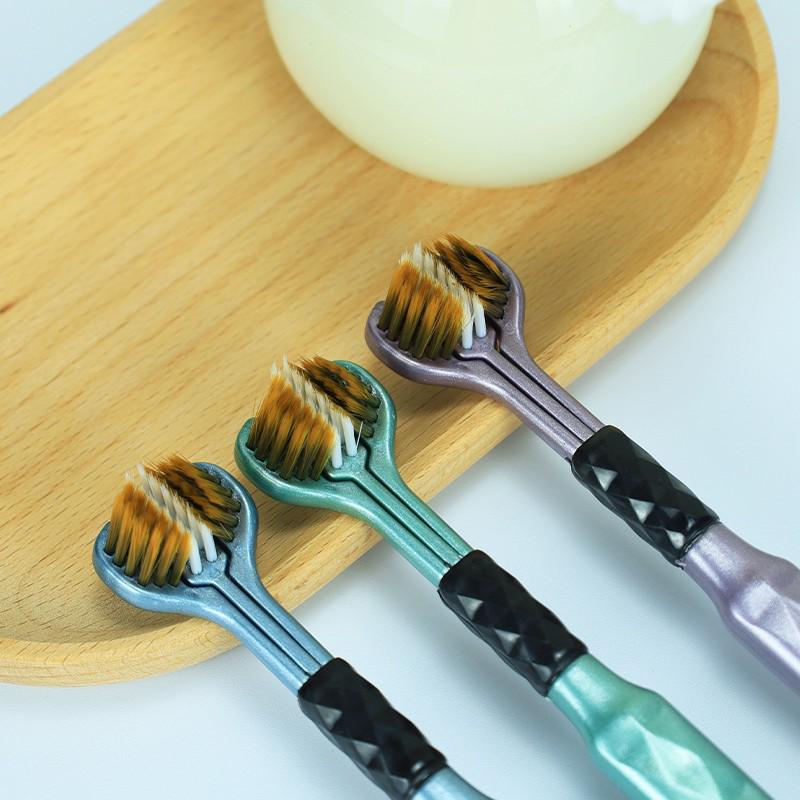 5-Pack 360° Three-Sided Toothbrush: Soft Bristles for Gum Protection & Teeth Gap Cleaning - Ideal for Family Oral Care, Unisex Use