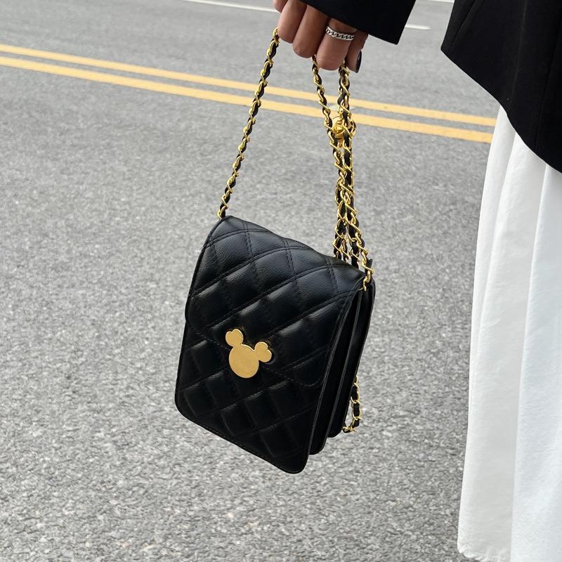 Rhombus Embroidery Thread Small Square Bag Women's New Fashion High-quality Texture Shoulder Bag Chain Messenger Bag