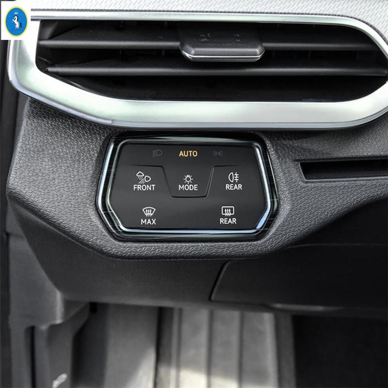Accessori per Auto Neri Spazzolati Pannello Cruscotto Uscita Aria Vano Braccioli Portabicchieri Pannello Copertura Trim Adatto Per VW ID.4 ID4 - 2024