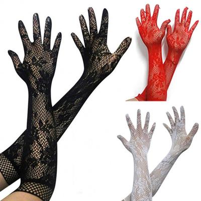 Sexy Gloves Fine Workmanship Elastic Comfortable Bridal Gloves Lace With Finger for Wedding