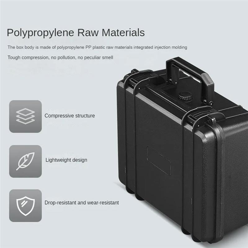 AS60-Tragbarer Koffer Verdickter Kunststoff Hartschalenkoffer Ausrüstung Hardware Werkzeugkasten Großvolumige Instrumentenkiste mit Schwamm