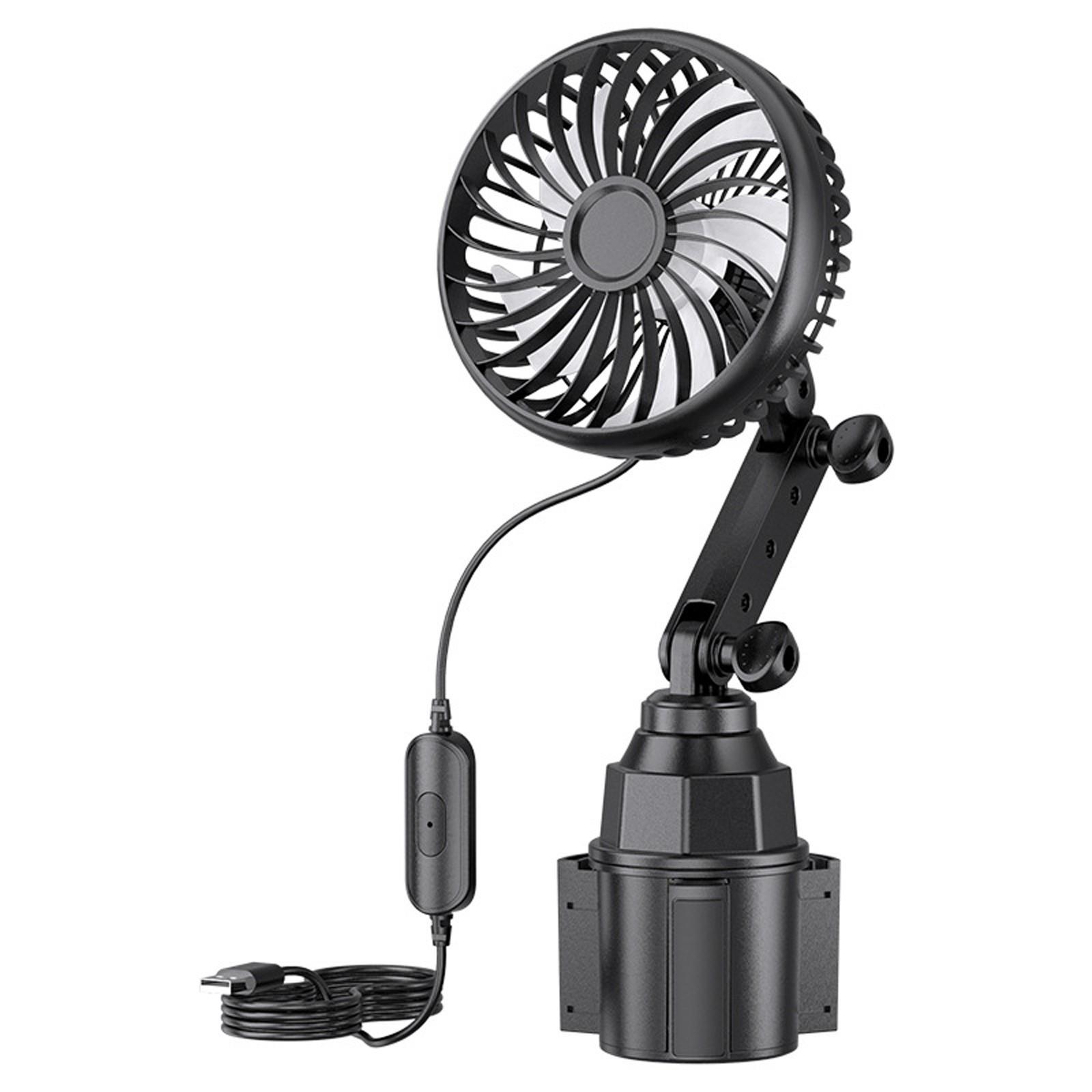 

Автомобильный вентилятор с питанием от USB 3 мощных скорости регулируются с вращением на 360 градусов для путешествий, автомобиля One Size чёрный