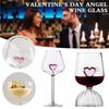 Valentine's Day Pink Heart Wine Goblet Reusable Glass Drinking Cup for Home Party Club