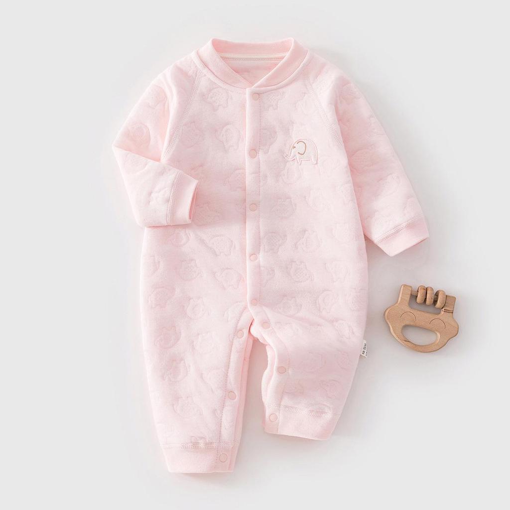 Warm Cotton Padded Baby Jumpsuit for Winter and Spring