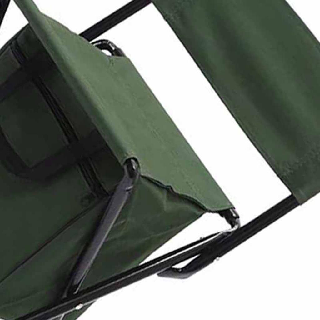 Folding Chair Outdoor Camping Portable Folding Back Chair Fishing Leisure Chair with Bag Green