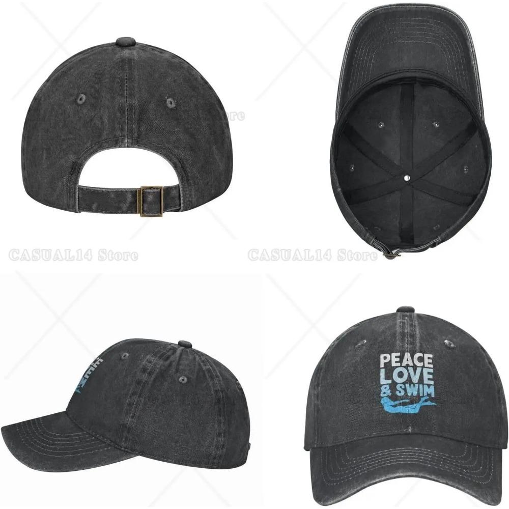 Swim Retro Art Baseball Cap Golf Dad Hat Adjustable Original Classic Low Profile Cotton Hat Men Women