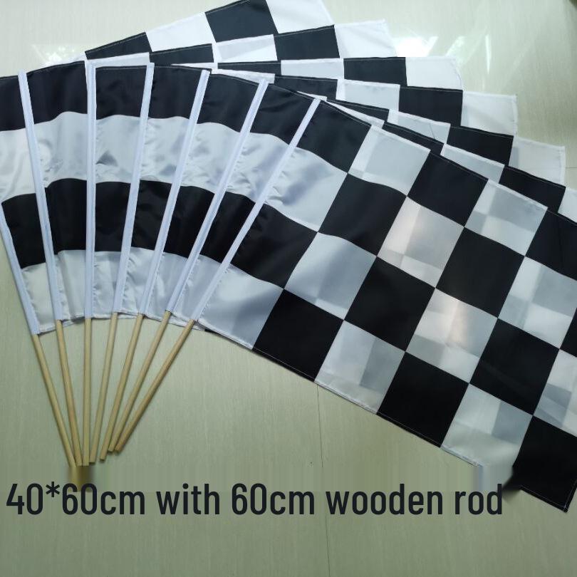 F1 Racing Zwart-Wit Schaakbord Vlag Banner - Rode & Witte Optie Beschikbaar