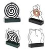 Yousheng Metal Incense Coil Holder with Ash Catcher Tray Cat Ear Pine Tree Repellent Spiral Incense Hanger Stand Portable Incense Burner Decoration