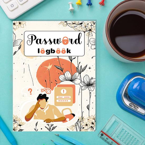 Kniha hesel Malý vázaný deník hesel pro internetové webové stránky Adresa přihlášení Organizér hesel Zápisník pro domácí kancelář