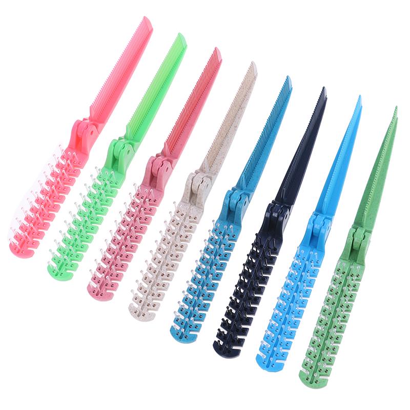 Plastic Double Headed Toothed Women Travel Foldable Diy Hair Beauty Comb Brush