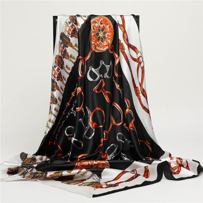 

90 * 90 см новый шелковый шарф женский весенне-летний декоративный шарф солнцезащитный дорожный платок осенне-зимний шарф тонкий выпуск 90*90cm