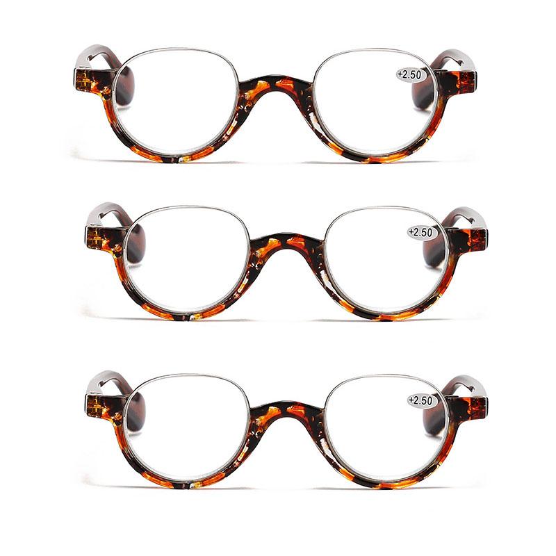 New Stylish Half Frame Reading Glasses Fashion Round Ultralight Far Sight Eyeglasses Women Men Retro Blue Light Blocking Eyewear