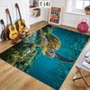 Vibrant Underwater Sea Turtle Pattern Area Rug Durable Non-Slip Decorative Carpet for Living Room Bedroom Coastal Home Decor