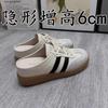 Women's Mules Lace-up Decoration 6cm Internal Height Round Toe Women's Slippers Leisure Light Lazy People Zapatillas De Mujer