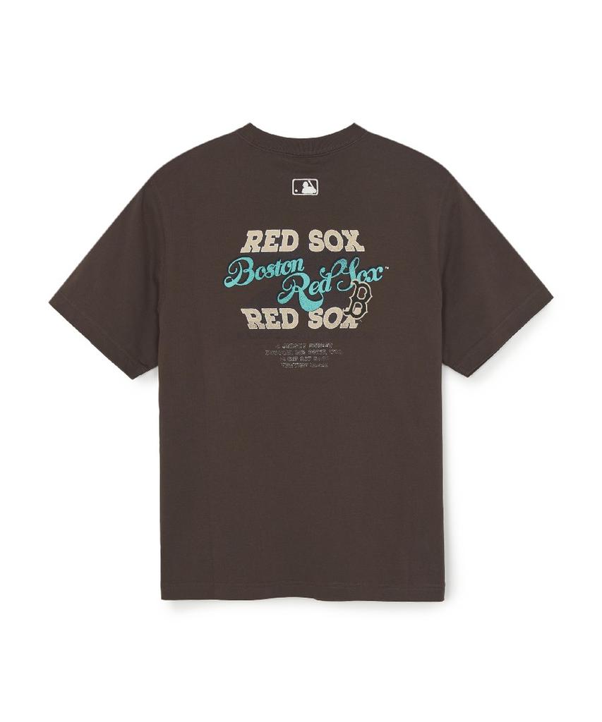 Emelbi Vintage Back Graphic Short Sleeve T-Shirt Bos (D.Brown)