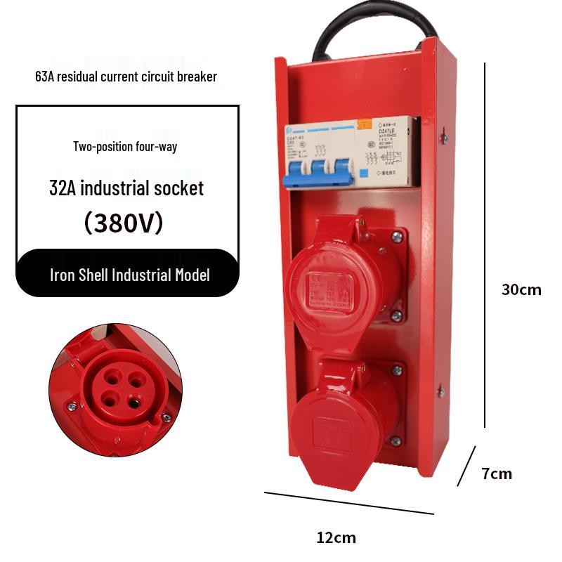 Compact Industrial Power Strip with RCD and Display for Construction Sites