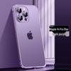 Cross13 Magnetic Metal Frame Phone Case with Lens Protection for Apple 14 - Drop-proof, Frosted, Semi-transparent, Creative Design.
