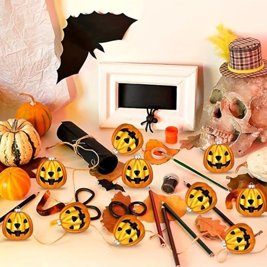 12Pcs Pumpkin Pendants Halloween Tree Decorations Waterproof Easy to Install Outdoor Indoor Reusable Hanging Ornaments