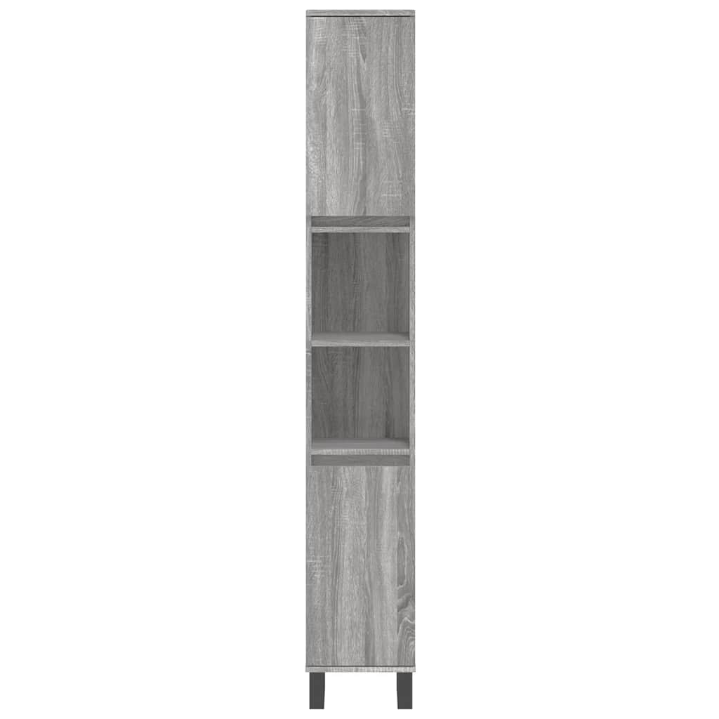 3 Piece Bathroom Furniture Set Grey Sonoma Wood Based Panel