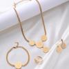 Luxury Polished Stainless Steel Four-Piece Jewelry Set by Earring Finger Ring Necklace Bracelet Chain Women Gift