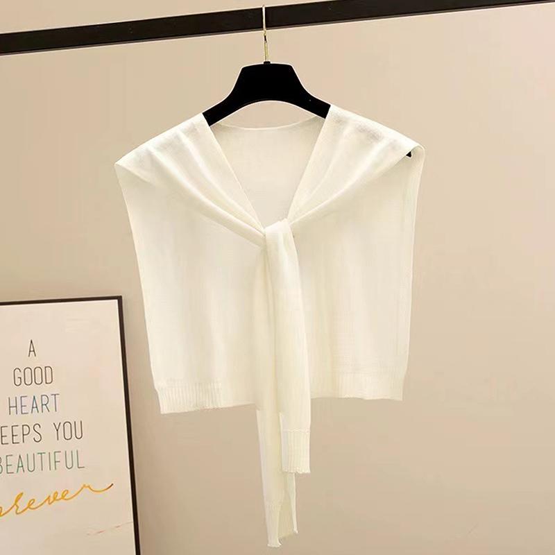 

Корейская полосатая вязаная теплая шаль зимняя женская блузка плечи ложный воротник накидка завязанный шарф полосатая верхняя одежда