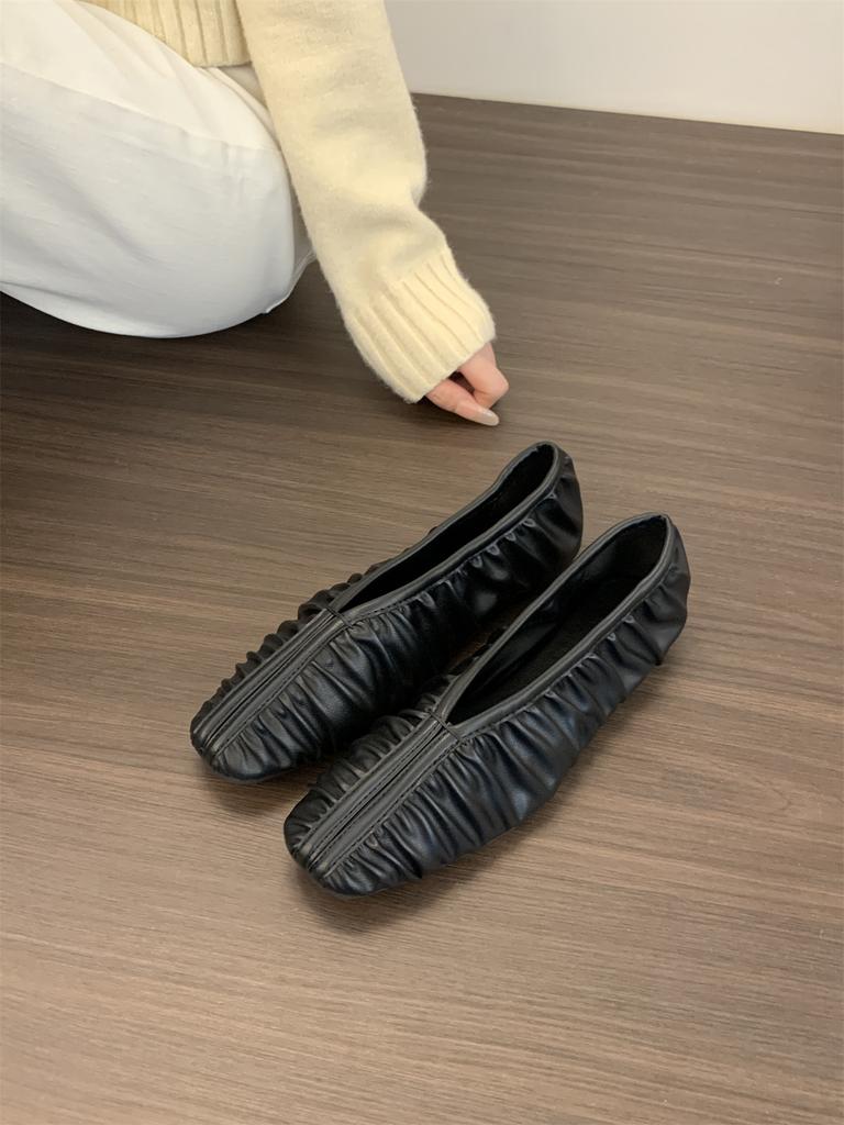 Pleated Ballet Flats For Women Dancing Shoes Comfort Ballet Shoes Female Casual Daily Loafers Moccasins Femme Zapatos De Mujer
