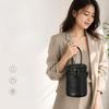 Genuine Leather Cylindrical Handbag for Carrying Water, Single-shoulder Crossbody Style, Fashionable Small Bag
