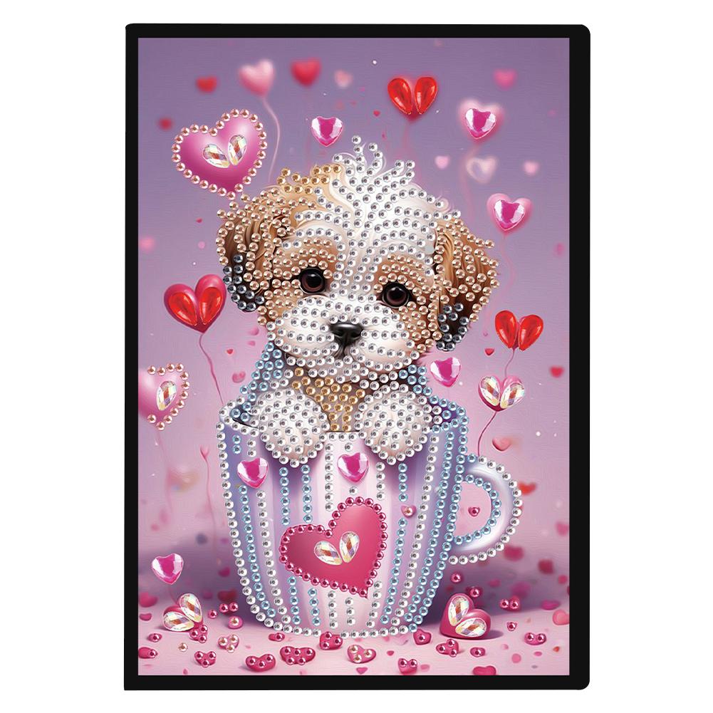 

50 Pages A5 Special Shaped Flower Animal Drill Painting Wireless Strip Diary Book 5D DIY Mosaic Drill Notebook Craft for Adults