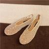 Fashion Luxury Crystal Rivet Design Mesh Sandals Women Light Breathable Flats Fashion Comfort Mules Shoes Elegant Loafers Ballet Shoes