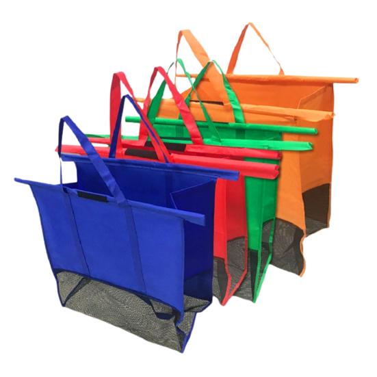 4Pcs Trolleys Bag Reusable Shopping Bags with Reinforced Handle Large Capacity Reusable Folding Trolley Bags