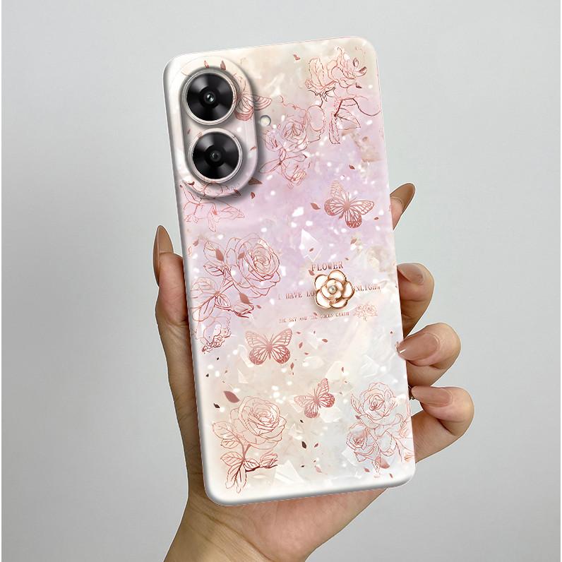 For Realme Note 60 Case Pretty Flower Camera Protector Phone Cover For Realme Note 60 60x Soft Shockproof Case Funda Note60 Etui