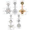 Nytt rustfritt stål Gull Bee Zircon Rhinestone Crystal Navle Ring Dusk Anheng Navle Body Smykker Piercing