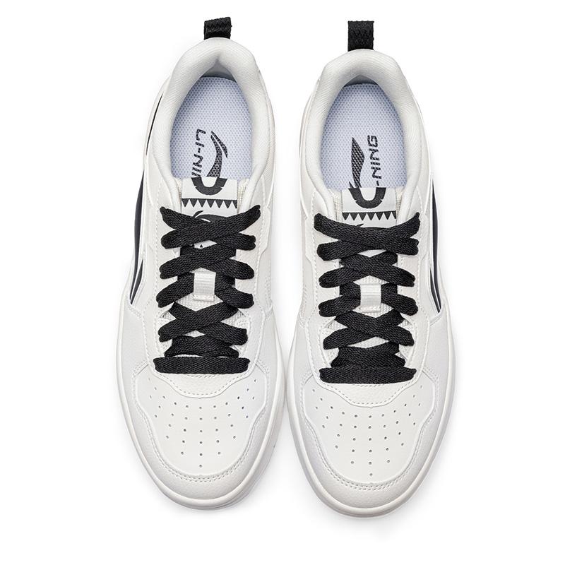 Li Ning First Cloud Abrasion Resistant, Lightweight, And Breathable Low top Skateboard Shoes Men's Beige White Black AGCV189-3