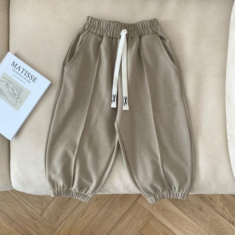Kids Casual Pants Unisex Soft Cotton Blend Loose Fit Sporty Stitched Design