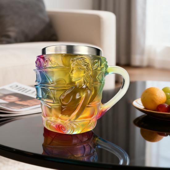 Book Mug 3D Hand-Painted Resin Coffee Mug with Stainless Steel Interior Microwave Dishwasher Safe Literary Cup Unique Gift for Book