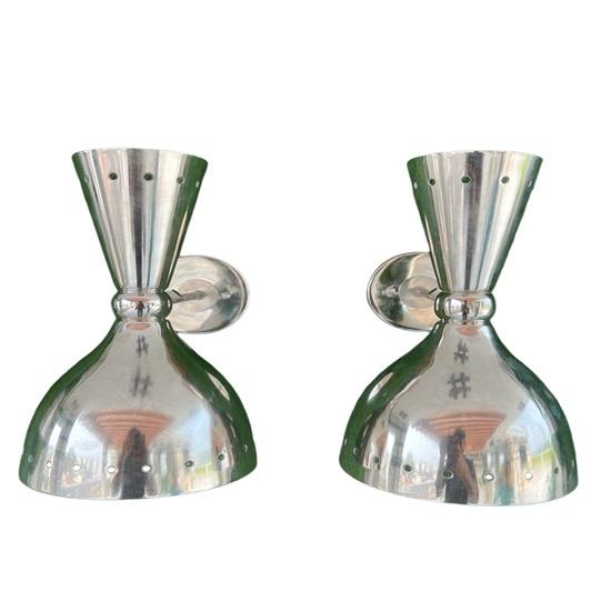 

Итальянские настенные светильники середины века в стиле модерн, набор из 2 шт. для ванной комнаты или туалетного столика