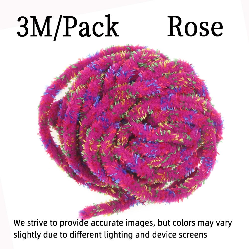 6~7mm 3M/Pack Fly Tying Material Mottled Mop Chenille for Stone Flies Emerging Caddis Nymphs Larvae Woolly Bugger